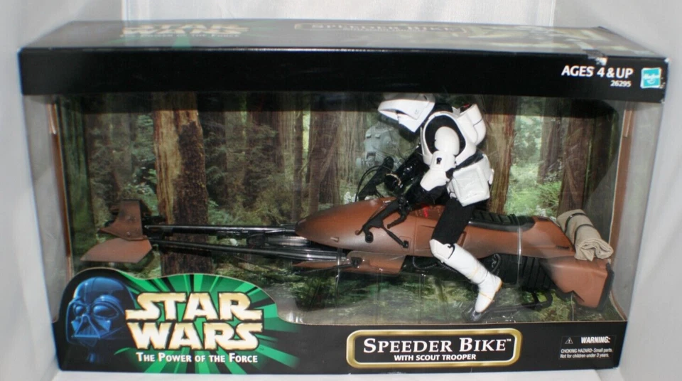 Hasbro Star Wars Power of The Force Speeder Bike & Trooper 12 in Action Figure