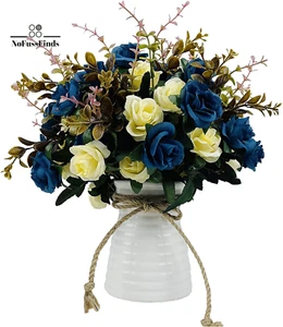 Artificial Flowers with Vase Faux Flower Arrangements for Table Decor Table Cent - Picture 1 of 7
