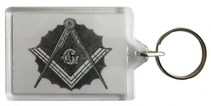 Masonic Keyring - Square & Compasses - Keyring with 50x35mm insert - Picture 1 of 4