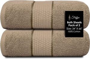 Fluffyn 100% Cotton Fancy Bath Sheets - Towels for Bathroom - Eco-Friendly, Supe