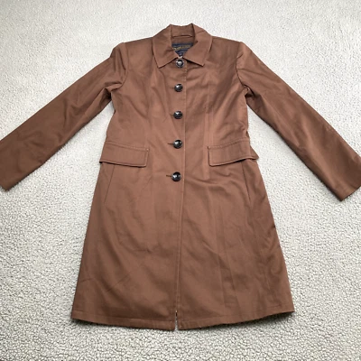 Pendleton Coat Womens 4 Long Red Parka Jacket Button Up Polka Dot Lining Rain - Image 1 of 4