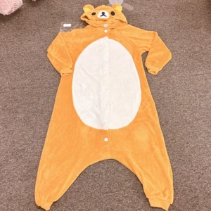 San-x Rilakkuma Kigurumi 150 Size Dirt ③ Hoodie Brown Pajamas Bear Character JP - Picture 1 of 24