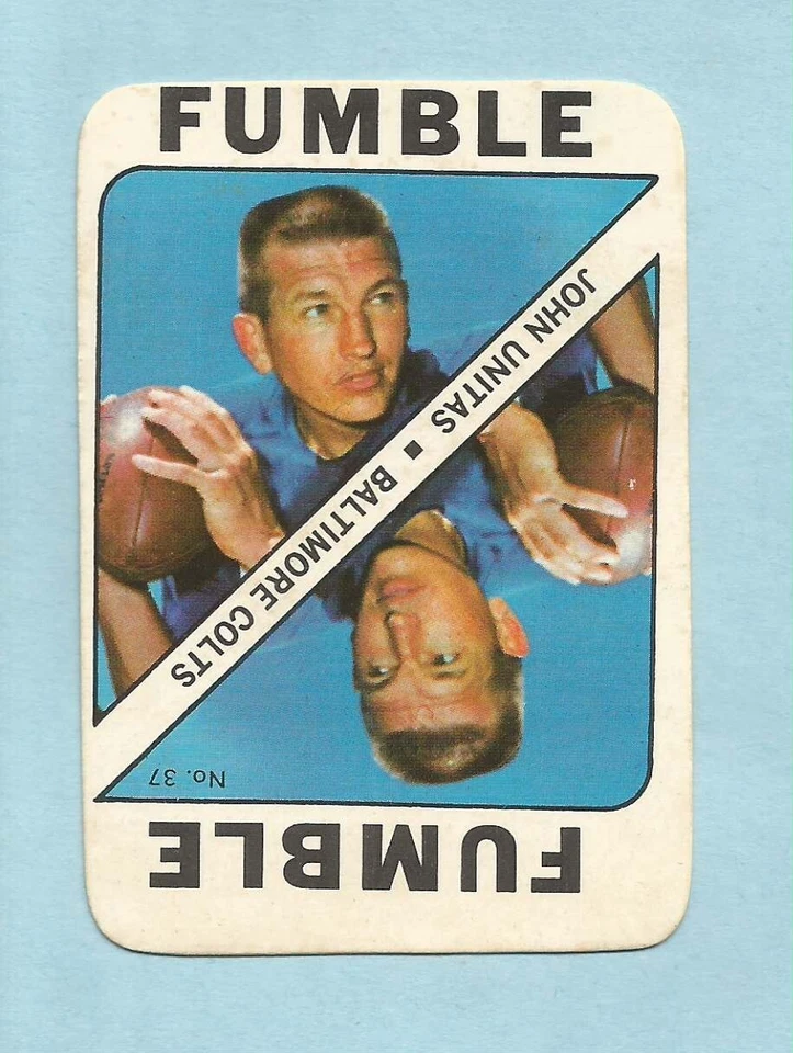1971 Topps Football Game Insert John Unitas #37 Baltimore Colts - Image 1 of 1
