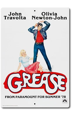 TIN SIGN Grease John Movie Poster Home Theater Store Man Cave  Olivia - Image 1 of 4