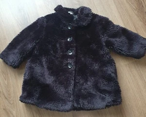 Gorgeous Black Faux Fur Girls Coat Age 2 Years - Christmas Winter Season - Picture 1 of 3