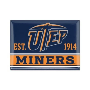 TWO (2) UTEP MINERS, 2.5" X 3.5" METAL MAGNETS FROM WINCRAFT - Picture 1 of 2