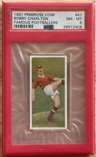 1961 Bobby Charlton #47 PSA 8 NM-MT Primrose Confection Famous Footballers Man U