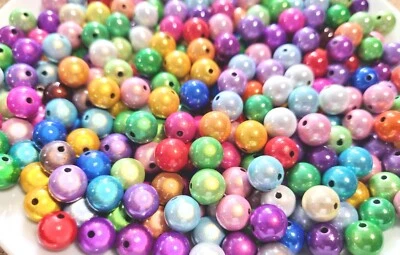 Miracle beads 3 D-Effekt 8mm 50 Perlen mix bunt rund basteln Wunderperlen - Bild 1 von 2