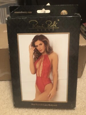 Rene Rofe Sexy Hot Pursuit Lace Bodysuit Size S/M - Image 1 of 4