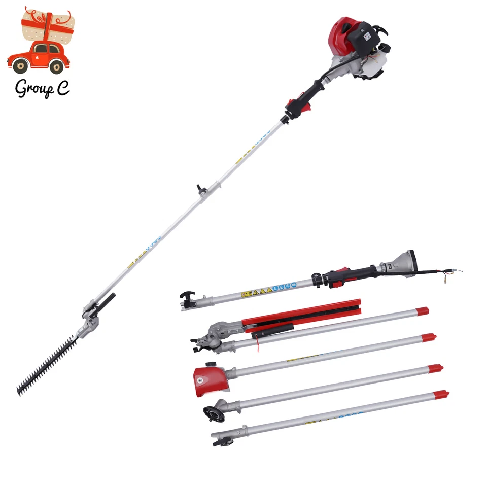 Gas Powered Pole Saw Brush Cutter Gas Hedge Trimmer for Tree Weed Garden 51.7CC - Image 1 of 4