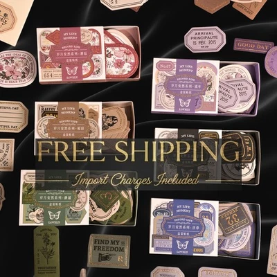 Paquete de pegatinas Washi de etiquetas vintage - Juego de 40 piezas en caja Foto 1 de 4