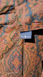 Trapuntino Ralph Lauren Brianna Paisley FULL QUEEN vintage marrone blu verde biancheria da letto - Foto 1 di 4