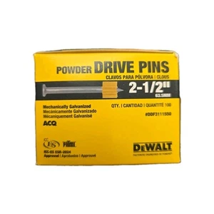 DEWALT 100 - Paquete de 2-1/2 pulgadas pasador de accionamiento sin lavado DDF3111550 - Imagen 1 de 3