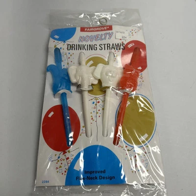 Vintage 1992 Fairgrove Drinking Straws Party Animal Shaped Novelty -nip (rare) 6 - Image 1 of 4