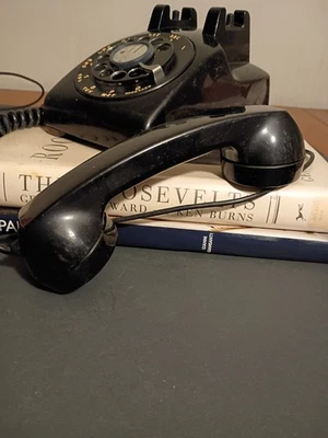 Teléfono negro de escritorio giratorio modelo 500 C/D Western Electric Bell System años 50 de colección Foto 1 de 4