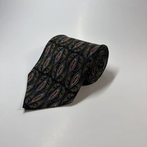 Bill Blass Necktie 100% Silk. Green Paisley With Red, Yellow, Blue Accents - Picture 1 of 7
