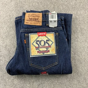 Vintage Levis 550 Jeans W30 L34 Blue Orange Tab Made In Mexico Deadstock 90s New - Picture 1 of 17