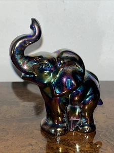 Estatuilla elefante de cristal carnaval azul Fenton - Imagen 1 de 9