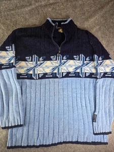 Vintage Southpole Sweater Mens XL Blue Geometric Pullover Hip Hop Y2K - Picture 1 of 10