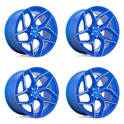 Juego 4 Ruedas Nicho M268 Torsión 20x9 5x120 Azul Anodizado Fresado 20" 35mm Foto 1 de 4