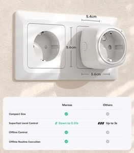 Meross Mini WLAN Steckdose 4er Pack Funktioniert mit Apple HomeKit, Smart Steckd - Bild 1 von 3