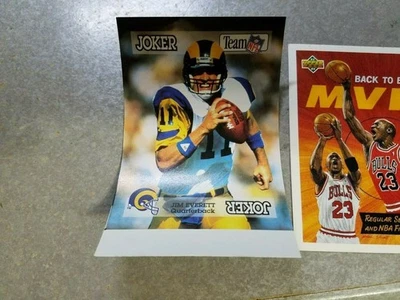 Jim Everett LA Rams QB 1992 TEAM NFL STAR PLAYING SQUARED CORNERS WHITE STRIP - Image 1 of 2