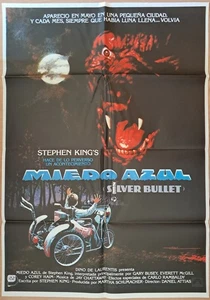 Silver Bullet ORIGINAL Spanish 1985 POSTER Stephen King MAC werewolf creepy art - Picture 1 of 3
