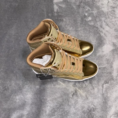 Woman’s Pastry Pop Tart Glitter High Top Sneakers Gold Size 8 - Image 1 of 4