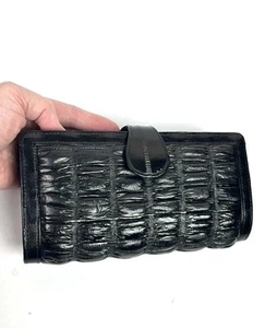 Vintage Echt Aalhaut Schwarz Clutch Geldbörse Korea - Bild 1 von 13