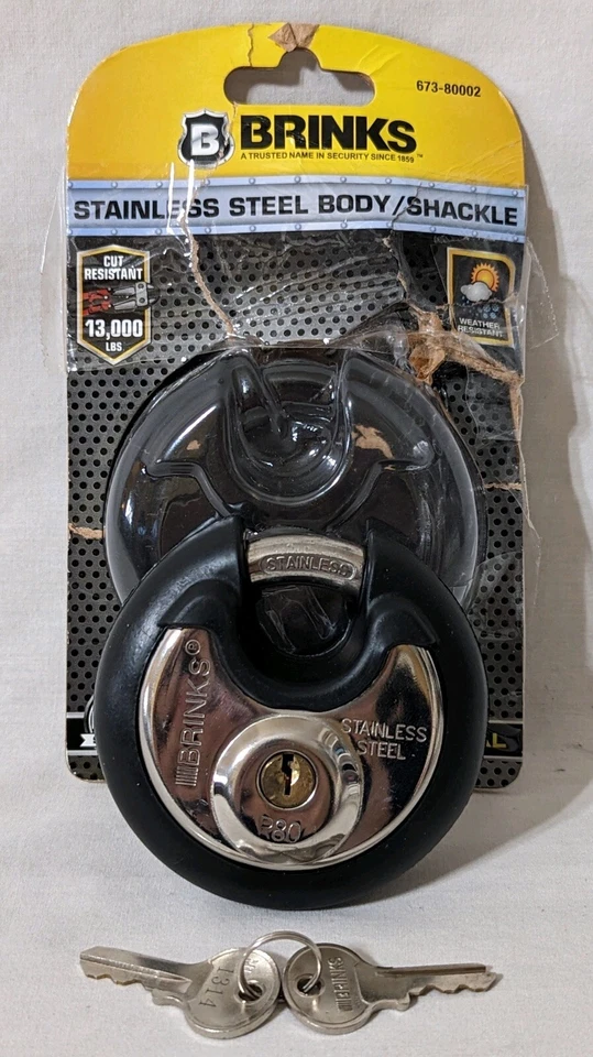 Brinks/ Commercial Grade Stainless Steel Discus Padlock - Image 1 of 1