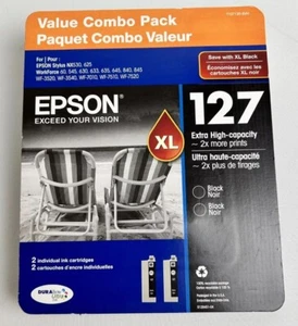 EPSON 127 XL BLACK 2-PACK CARTRIDGES (VALUE COMBO PACK) T127120-SVH - EXP05/2026 - Picture 1 of 3