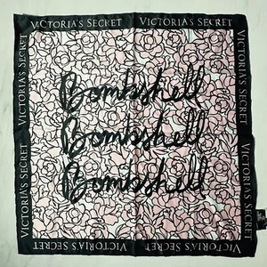 Victoria’s Secret Bombshell Signature Scarf Black Multi-Color Floral 25"X25" NWT - Picture 1 of 7