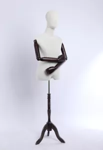 A9T-G Schneiderpuppe Holz Arme Hände verstellbar stoffbezogene Torso männlich - Bild 1 von 10