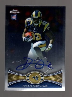 2012 Topps Chrome #99 Brian Quick Autograph Rookie Card-L.A. Rams RC Auto - Image 1 of 4