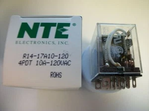 NTE Relay R14-17A10-120 - 120VAC 4PDT 10A - New in box - Picture 1 of 1