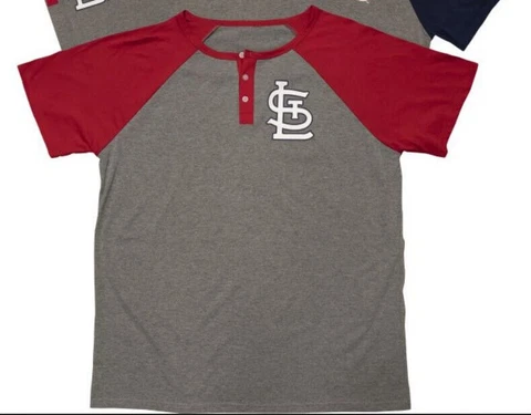 St. Louis Cardinals Adult Henley Shirt - 7/16/23 SGA - XL NEW - RED sleeves Cover