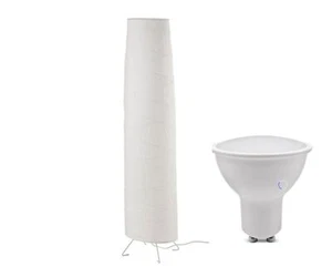 Lámpara de Piso Blanca Hecha a Mano 54"" Papel de Arroz con Bombilla GU10 - Imagen 1 de 4