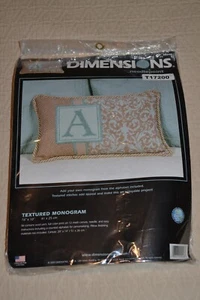 Dimensions Needlepoint Pillow Kit #20046,  Textured Monogram Pillow 16" x 10" - Picture 1 of 5