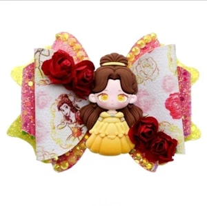 Pre-cut faux leather hair bow kits 4 inch PREMIUM DIY KIT Belle Beauty Princess - Picture 1 of 3