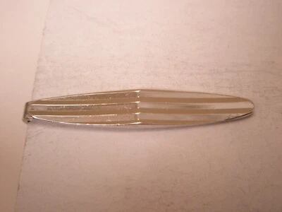 1-9/16" Double Curve Tapered Silver Tone Vintage SMALL SWANK Tie Bar Clip plain - Image 1 of 4