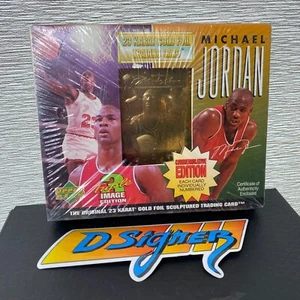 Upper Deck Triple Image Edition Michael Jordan, 23 Karat Gold Foil Trading Card - Picture 1 of 4