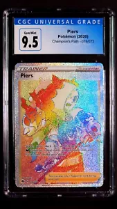 Piers Rainbow Secret Rare 078/073 Champion's Path Gem Mint CGC 9.5 Full Art 2020 - Picture 1 of 2