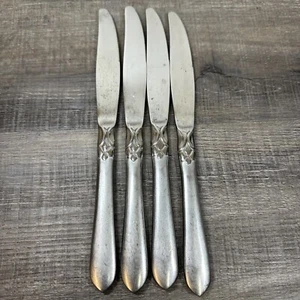 Oneida JACQUELINE SIMBA 4 Dinner Butter Knives Frosted Satin Stainless - Picture 1 of 6