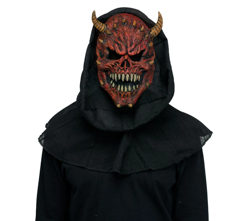 Hooded Demon Mask with Shroud - Image 1 of 1