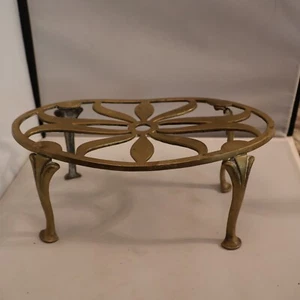 Unikat Joseph Walker Vintage Messing Pflanzenständer oder Untersetzer mit Füßen - Patina - Bild 1 von 9