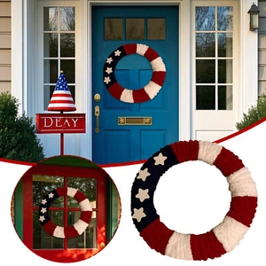 Independence Day Floral Wreath – Perfect Farmhouse For 4th Of July Celebrations - Picture 1 of 7