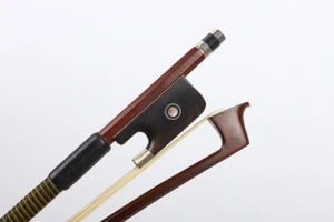 Viola Bow Brazilwood stick Ebony Frog Natural HorseHair inlay Pearl Eye Pattern - Picture 1 of 7