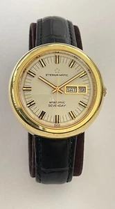 Vintage ETERNAMATIC Anatomic SEVENDAY Watch UFO Eterna 453T SERVICED - Picture 1 of 24