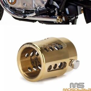 Drilled Exhaust Pipe Tip End Plug For Chopper Cafe Racer Bobber 1.75 Tube Brass