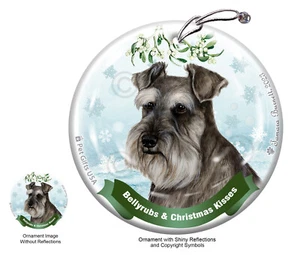 Bellyrubs & Kisses Ornament - Uncropped Grey Schnauzer - Picture 1 of 1